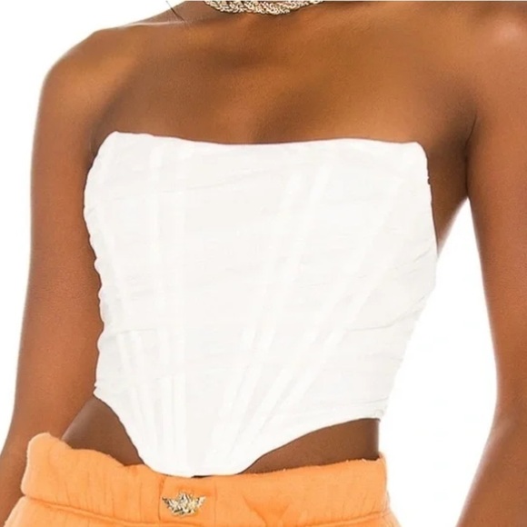 NWT REVOLVE SUPERDOWN Savannah Corset Top in White Large Bachelorette Bride - Picture 2 of 15